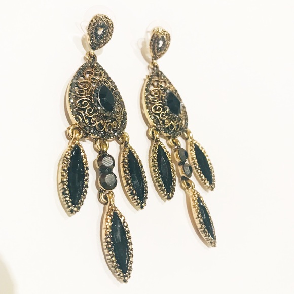 Pretty antique gold & silver dangling earrings - Picture 6 of 8